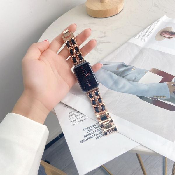 watch bands fashion double chain strainless steel leather band for huawei fit blacelet hua wei smart correa, Black;brown
watch bands fashion double chain strainless steel leather band for huawei fit blacelet hua wei smart correa, Black;brown