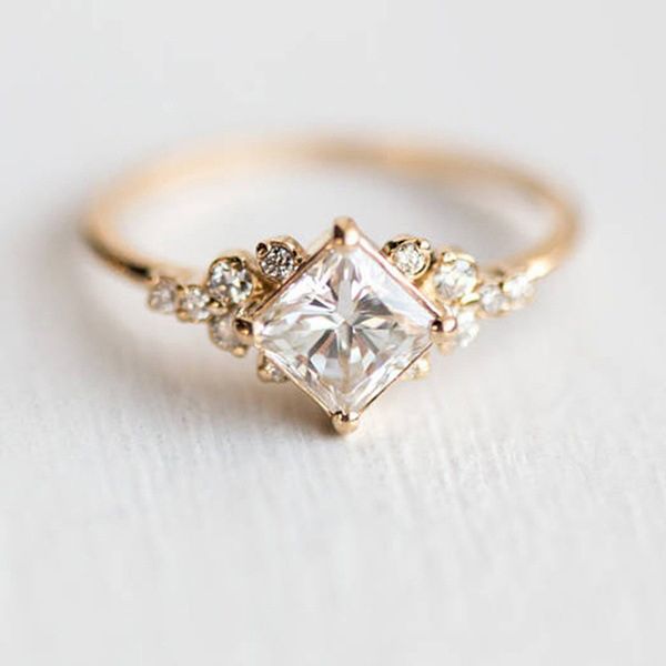 new set square diamond zircon ring 14k gold engagement tail ring for ladies engagement preferred gift fashion jewelry, Silver
new set square diamond zircon ring 14k gold engagement tail ring for ladies engagement preferred gift fashion jewelry, Silver