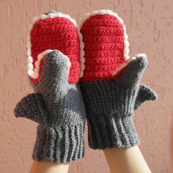 five fingers gloves cute sharks warmer knitted animal head hand puppet fingerless winter warm mittens christmas for adult, Blue;gray
five fingers gloves cute sharks warmer knitted animal head hand puppet fingerless winter warm mittens christmas for adult, Blue;gray