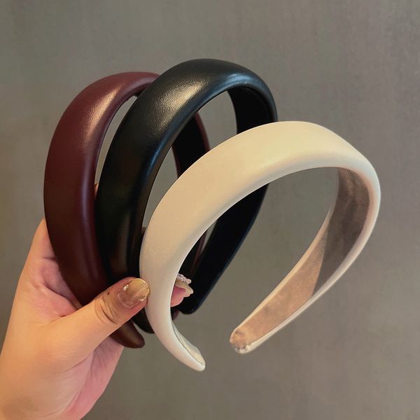 retro pu cortex solid color hairband headwrap hair accessories for women girls elegant korean headwear hair hoop headband, Slivery;white
retro pu cortex solid color hairband headwrap hair accessories for women girls elegant korean headwear hair hoop headband, Slivery;white