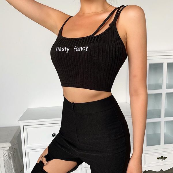 women crop letter embroidery slim backless summer camisole solid double strap 2021 casual streetwear top, White
women crop letter embroidery slim backless summer camisole solid double strap 2021 casual streetwear top, White