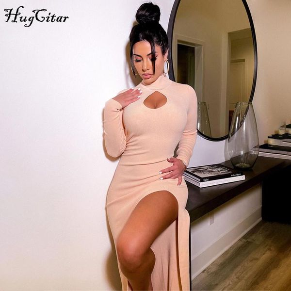 casual dresses hugcitar 2021 long sleeve solid hollow out ribbed side split skinny maxi dress spring summer women elegant clothing, Black;gray
casual dresses hugcitar 2021 long sleeve solid hollow out ribbed side split skinny maxi dress spring summer women elegant clothing, Black;gray
