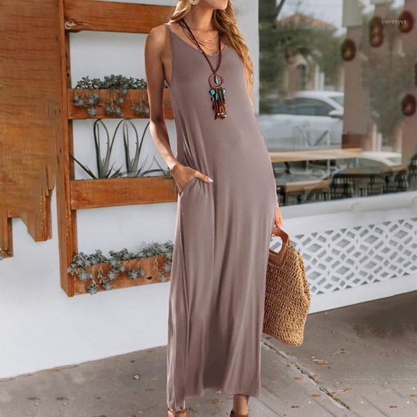 casual dresses women's halter vestidos largos verano women with pockets tank long dress pocket sukienki damskie, Black;gray
casual dresses women's halter vestidos largos verano women with pockets tank long dress pocket sukienki damskie, Black;gray