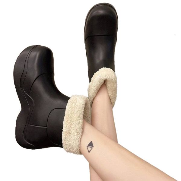 star same waterproof shoes women's heightening big head rain anti-skid and cotton snow boots fashion net infrared wear short, Black
star same waterproof shoes women's heightening big head rain anti-skid and cotton snow boots fashion net infrared wear short, Black