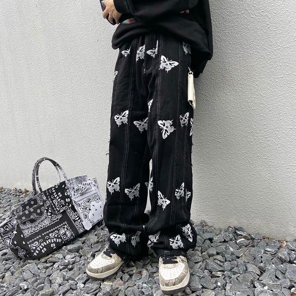new harajuku butterfly tassel jeans men fly straight baggy denim pants streetwear retro trousers r76l, Blue
new harajuku butterfly tassel jeans men fly straight baggy denim pants streetwear retro trousers r76l, Blue