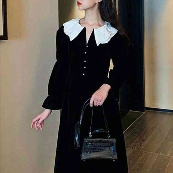 casual dresses winter party korean fashion black velvet women long sleeve retro y2k midi lady elegant chic 5lhi, Black;gray
casual dresses winter party korean fashion black velvet women long sleeve retro y2k midi lady elegant chic 5lhi, Black;gray