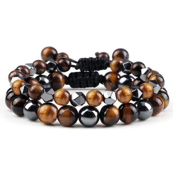 beaded, strands 2pcs/set natural stone bracelets hematite tiger eye beads healing men women braided bracelet for couple jewelry pulsera, Black
beaded, strands 2pcs/set natural stone bracelets hematite tiger eye beads healing men women braided bracelet for couple jewelry pulsera, Black