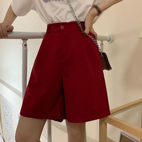 high waist loose straight solid color five-point pants summer korean style, Black;white
high waist loose straight solid color five-point pants summer korean style, Black;white