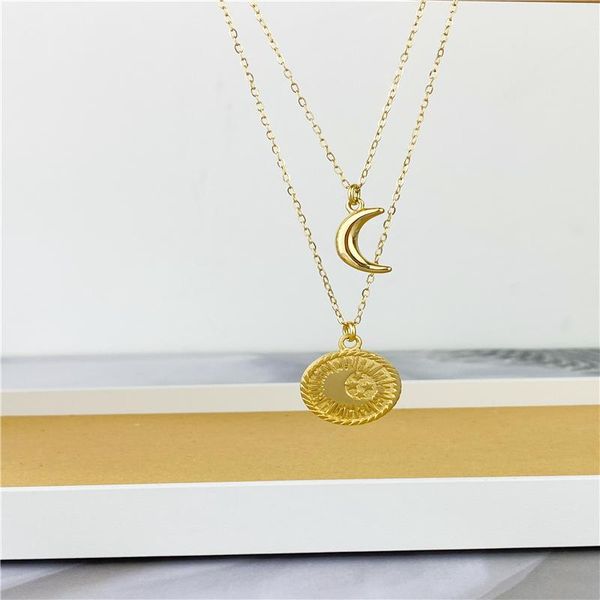 chains europe and the united states coin double pendant creative retro clavicle chain monthly star titanium, Silver
chains europe and the united states coin double pendant creative retro clavicle chain monthly star titanium, Silver