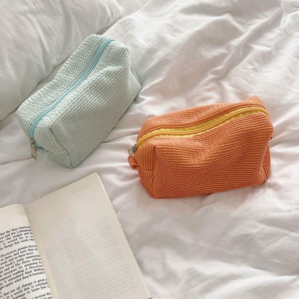 cosmetic bags & cases solid color bag pleated travel makeup organizer female soft pouch zipper beauty case portable toiletry
cosmetic bags & cases solid color bag pleated travel makeup organizer female soft pouch zipper beauty case portable toiletry