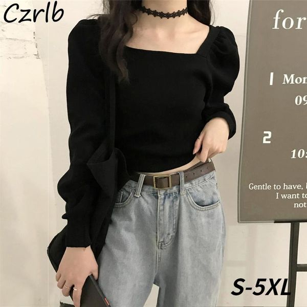 women's sweaters pullovers women plus size square collar all-match solid minimalist cropped female clothes leisure preppy style lovely, White;black
women's sweaters pullovers women plus size square collar all-match solid minimalist cropped female clothes leisure preppy style lovely, White;black