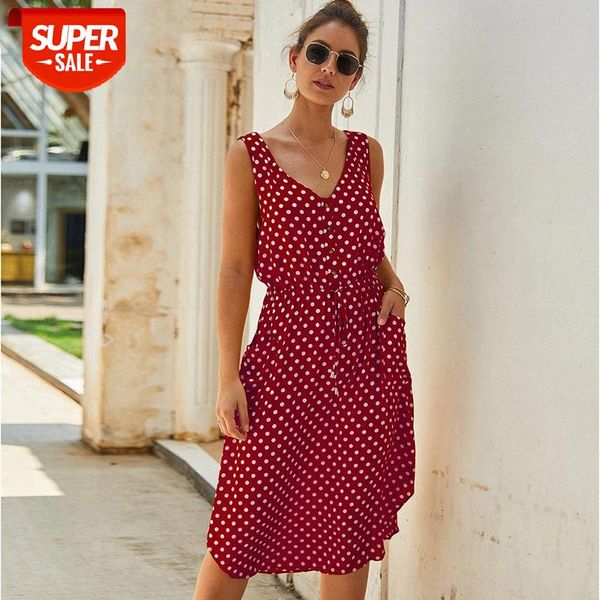 v neck polka dot knee length tank dress summer women button bandage irregular hem casual dresses sundress a line vintage vestido #dk18, White;black
v neck polka dot knee length tank dress summer women button bandage irregular hem casual dresses sundress a line vintage vestido #dk18, White;black
