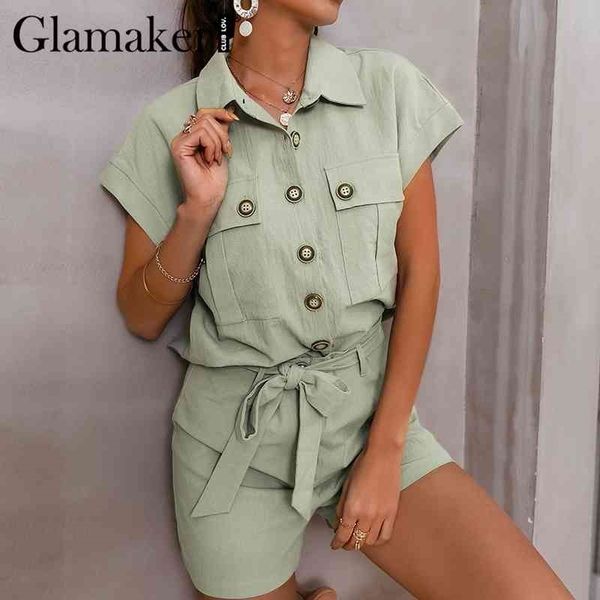 glamaker green two piece suit short sleeve shirt and short loose casual summer playsuit female office lady sets 210707, White
glamaker green two piece suit short sleeve shirt and short loose casual summer playsuit female office lady sets 210707, White