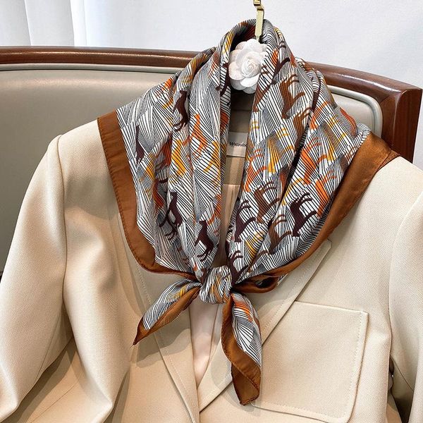 Scarves 70*70cm Fashion Handkerchief Print Silk Satin Neck Scarf Women Small Shawl Hair Female Ladies Square Foulard Bandana Muffer Girl, Blue;gray
Scarves 70*70cm Fashion Handkerchief Print Silk Satin Neck Scarf Women Small Shawl Hair Female Ladies Square Foulard Bandana Muffer Girl, Blue;gray