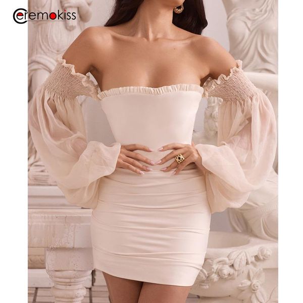 casual dresses ceremokiss elegant autumn women off shoulder strapless backless bodycon mini vestidos ruffles solid party dress, Black;gray 
casual dresses ceremokiss elegant autumn women off shoulder strapless backless bodycon mini vestidos ruffles solid party dress, Black;gray