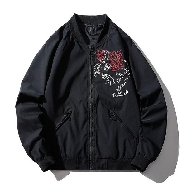 men's jackets 2021 jacket men chinese dragon embroidery pilot retro punk hip hop autumn youth streetwear high street hipster, Black;brown
men's jackets 2021 jacket men chinese dragon embroidery pilot retro punk hip hop autumn youth streetwear high street hipster, Black;brown