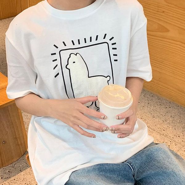 women's t-shirt women casual round neck loose summer 2021 cute cartoon print short sleeve t-shirts female korean streetwear tshirts, White
women's t-shirt women casual round neck loose summer 2021 cute cartoon print short sleeve t-shirts female korean streetwear tshirts, White