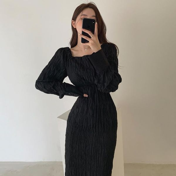 casual dresses style elegant woman long dress 2021 full sleeve square neck slolid color high waist ladies vintage, Black;gray
casual dresses style elegant woman long dress 2021 full sleeve square neck slolid color high waist ladies vintage, Black;gray