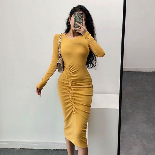 casual dresses europe autumn full sleeve waist-tight slim fold pleated bottoming long drawstring dress girl female 2eix, Black;gray
casual dresses europe autumn full sleeve waist-tight slim fold pleated bottoming long drawstring dress girl female 2eix, Black;gray