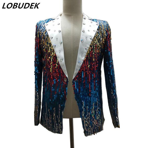 men's jackets shining colorful sequins jacket men slim reflective paillette coat nightclub singer host show outfit dj dancer costumes, Black;brown
men's jackets shining colorful sequins jacket men slim reflective paillette coat nightclub singer host show outfit dj dancer costumes, Black;brown