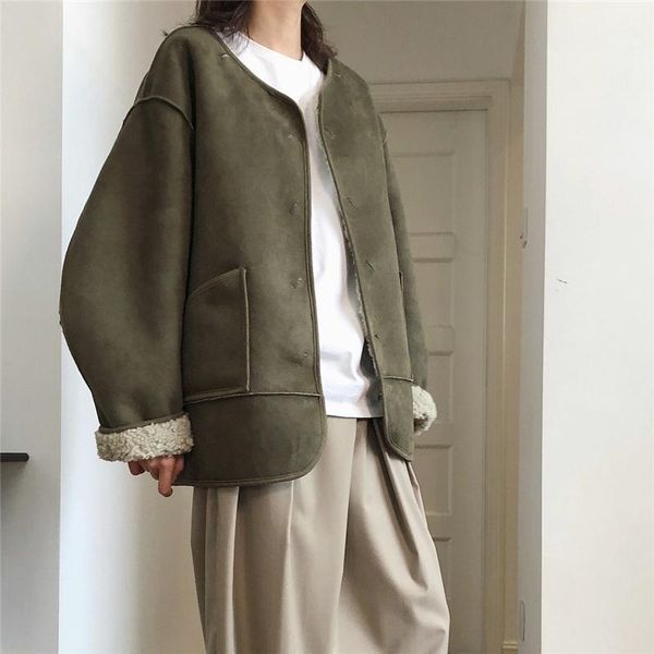 women's wool & blends 2021 winter fashion ladies coat leisure women overcoat solid color thicken warm female outerwear, Black
women's wool & blends 2021 winter fashion ladies coat leisure women overcoat solid color thicken warm female outerwear, Black