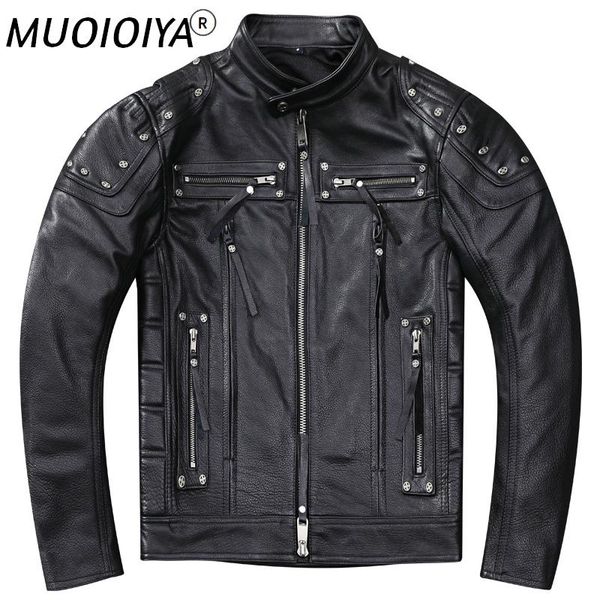 men's leather & faux heavy men's motorcycle genuine jacket layer cowhide punk style, Black
men's leather & faux heavy men's motorcycle genuine jacket layer cowhide punk style, Black