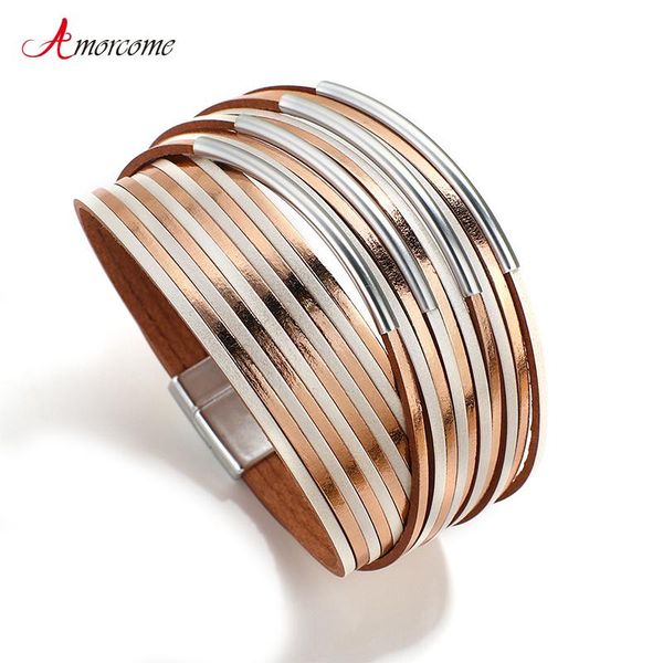 tennis amorcome unique design multi-layer leather bracelet with alloy magnetic clasp braided wrap jewelry for women girls, Golden;silver
tennis amorcome unique design multi-layer leather bracelet with alloy magnetic clasp braided wrap jewelry for women girls, Golden;silver