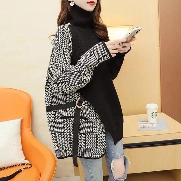 women's clothing autumn and winter 2021 new fake two loose korean sweaters women's pullover lazy thickened base, White;black
women's clothing autumn and winter 2021 new fake two loose korean sweaters women's pullover lazy thickened base, White;black