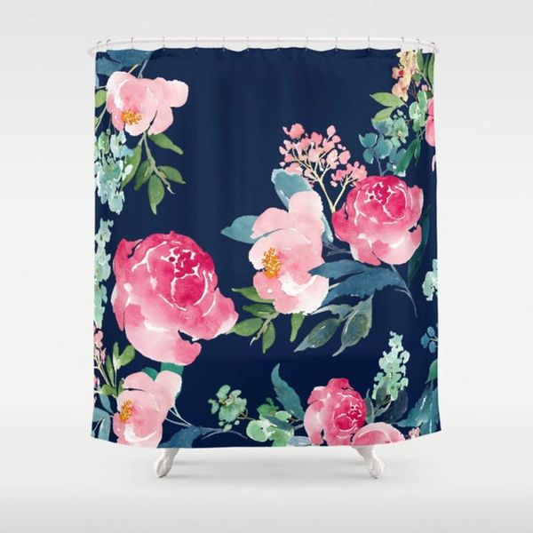 shower curtains navy and pink watercolor peony curtain decorative waterproof polyester fabric 8 sizes 12 hooks
shower curtains navy and pink watercolor peony curtain decorative waterproof polyester fabric 8 sizes 12 hooks