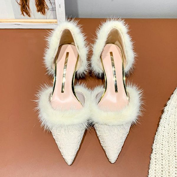 fur sandals women high heel pumps pointed toe female fashion party shoes brand new lace footwear chic style 2021 sale, Black
fur sandals women high heel pumps pointed toe female fashion party shoes brand new lace footwear chic style 2021 sale, Black