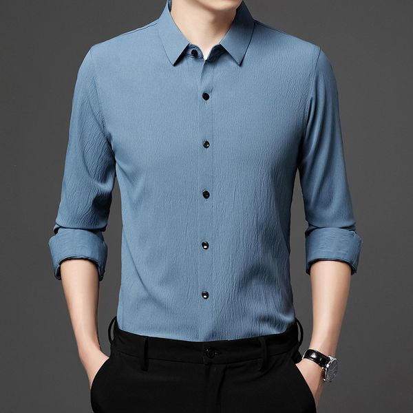 2021 spring and autumn long sleeve shirt men's leisure trend solid color lapel men's dad's shirt, Black
2021 spring and autumn long sleeve shirt men's leisure trend solid color lapel men's dad's shirt, Black