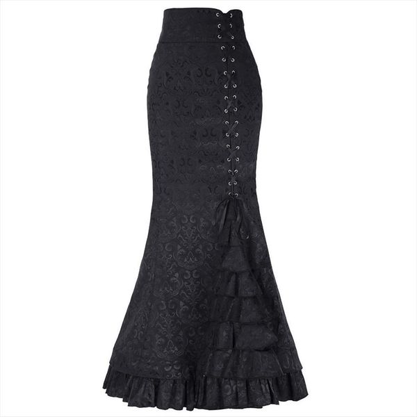 35 amp punk style women skirts korean retro modis mermaid vintage long bodycon ruffle fishtail faldas largas mujer, Black
35 amp punk style women skirts korean retro modis mermaid vintage long bodycon ruffle fishtail faldas largas mujer, Black