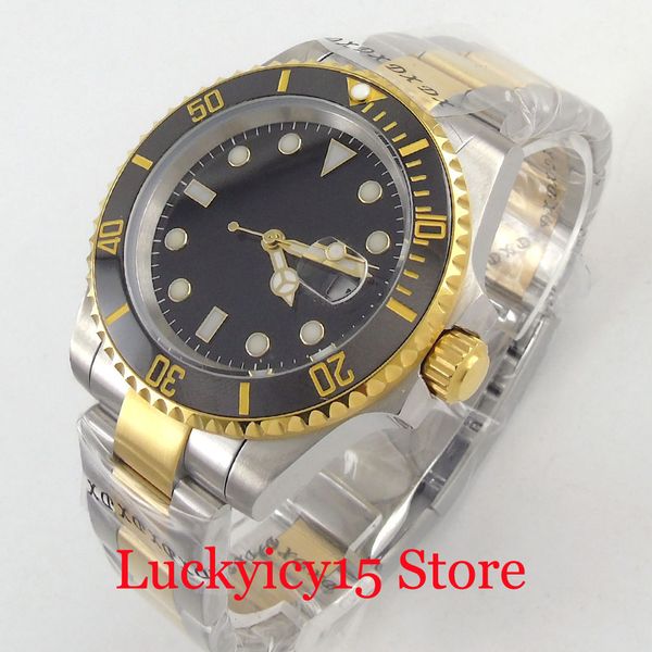 business sterile gold coated nh35 miyota 8215 movement automatic men watch sapphire crystal two tone bracelet deployment clasp, Slivery;brown
business sterile gold coated nh35 miyota 8215 movement automatic men watch sapphire crystal two tone bracelet deployment clasp, Slivery;brown