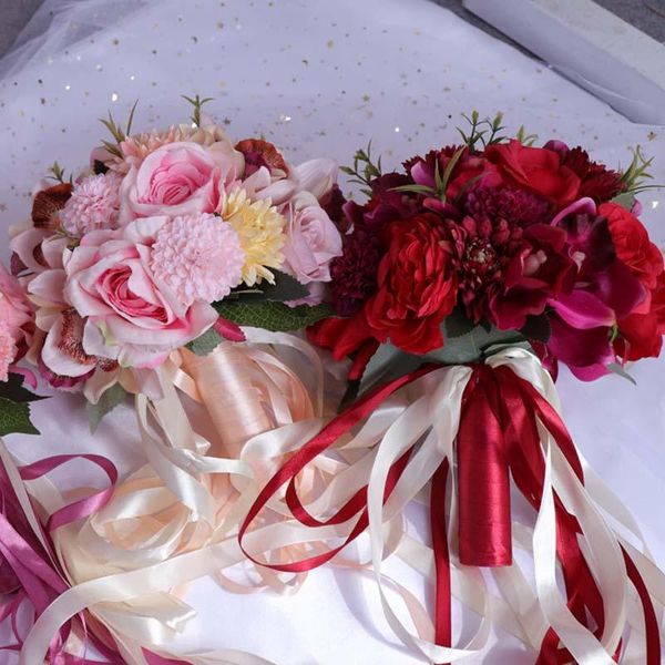 wedding flowers red pink bouquet handmade artificial flower rose bride holding romantic colorful 's ph008
wedding flowers red pink bouquet handmade artificial flower rose bride holding romantic colorful 's ph008