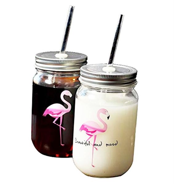 wine glasses 400-500ml flamingo straw glass bottle with lid creative animal transparent water drink cold cup round student
wine glasses 400-500ml flamingo straw glass bottle with lid creative animal transparent water drink cold cup round student