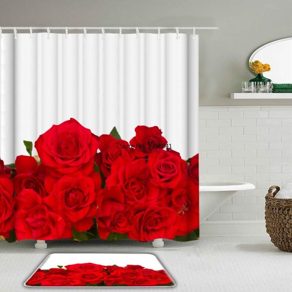 shower curtains red rose flower 3d print curtain with hooks set polyester waterproof bathroom toilet anti-slip bath mat wc rugs
shower curtains red rose flower 3d print curtain with hooks set polyester waterproof bathroom toilet anti-slip bath mat wc rugs