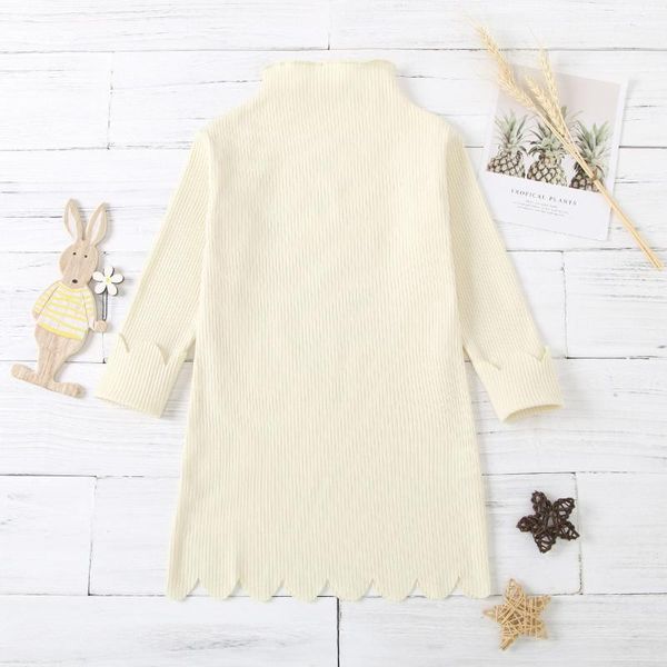 children's girl solid dress round collar long sleeves wavy dress sweater solid 6m-5y, Red;yellow
children's girl solid dress round collar long sleeves wavy dress sweater solid 6m-5y, Red;yellow