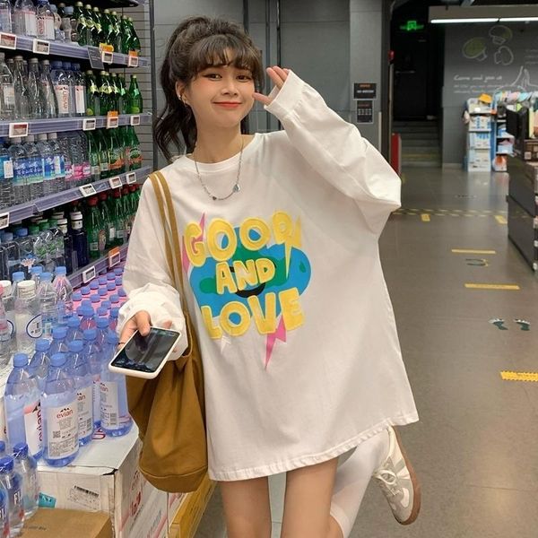 women's t-shirt fall real s cost-effective korean style loose slimming and all-matching, White
women's t-shirt fall real s cost-effective korean style loose slimming and all-matching, White