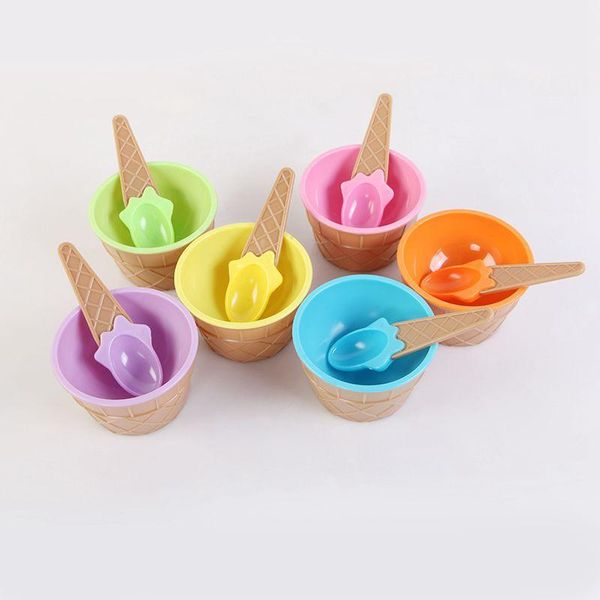 bowls 1 pcs colorful fashion ice cream bowl with a spoon for kids boys girls cute lovely set of tool summer use 
bowls 1 pcs colorful fashion ice cream bowl with a spoon for kids boys girls cute lovely set of tool summer use