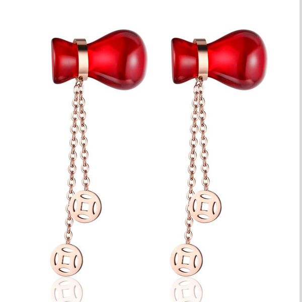 stud wholesale cute red gourd blessing bag copper money tassel earrings titanium steel jewelry for women wedding gifts, Golden;silver
stud wholesale cute red gourd blessing bag copper money tassel earrings titanium steel jewelry for women wedding gifts, Golden;silver