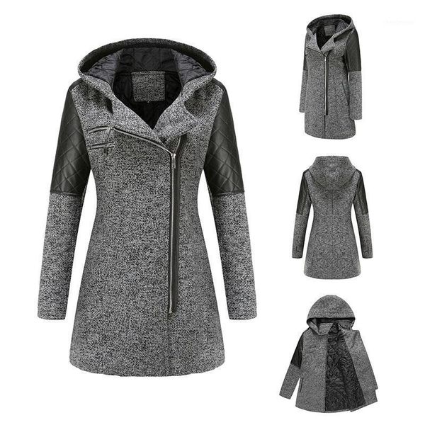 women's wool & blends 2021 ladies fall/winter hooded woolen coat warm advanced customization women clothing, Black
women's wool & blends 2021 ladies fall/winter hooded woolen coat warm advanced customization women clothing, Black