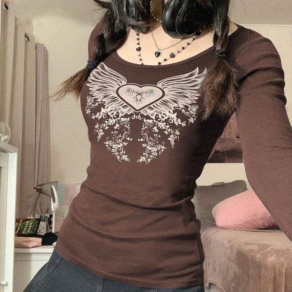 women's t-shirt vintage graphic print y2k streetwear retro aesthetics fairycore kawaii autumn brown clothes gothic clothing, White
women's t-shirt vintage graphic print y2k streetwear retro aesthetics fairycore kawaii autumn brown clothes gothic clothing, White