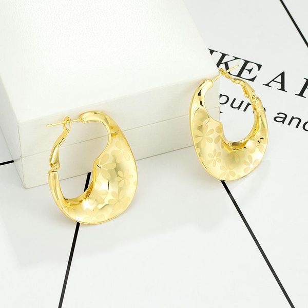 hoop & huggie earrings 24k gold plated floral printing fashion statement design drop african bijoux for party daily gifts, Golden;silver
hoop & huggie earrings 24k gold plated floral printing fashion statement design drop african bijoux for party daily gifts, Golden;silver