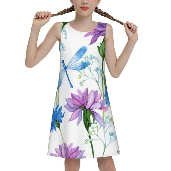 party dresses girls sleeveless vest dress watercolor blue flower dragonfly round neck swing a-line casual light summer, White;black
party dresses girls sleeveless vest dress watercolor blue flower dragonfly round neck swing a-line casual light summer, White;black