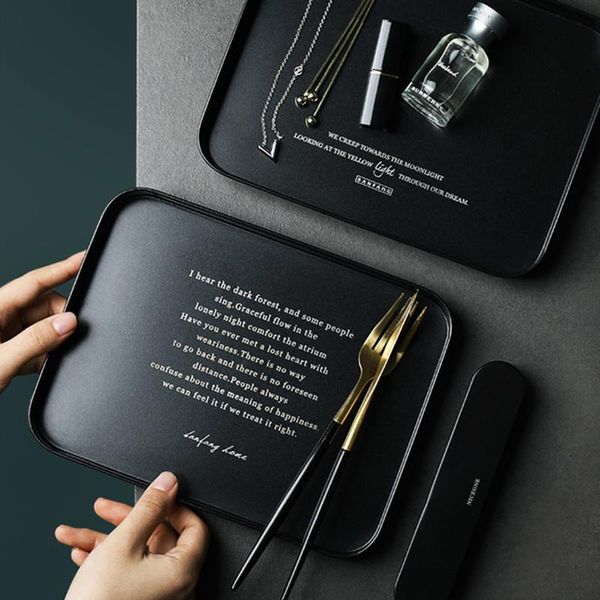 kitchen storage & organization creative nordic style metal storange tray / black carbon steel jewelry box sundries plate 24.5x18.5x2.5cm
kitchen storage & organization creative nordic style metal storange tray / black carbon steel jewelry box sundries plate 24.5x18.5x2.5cm