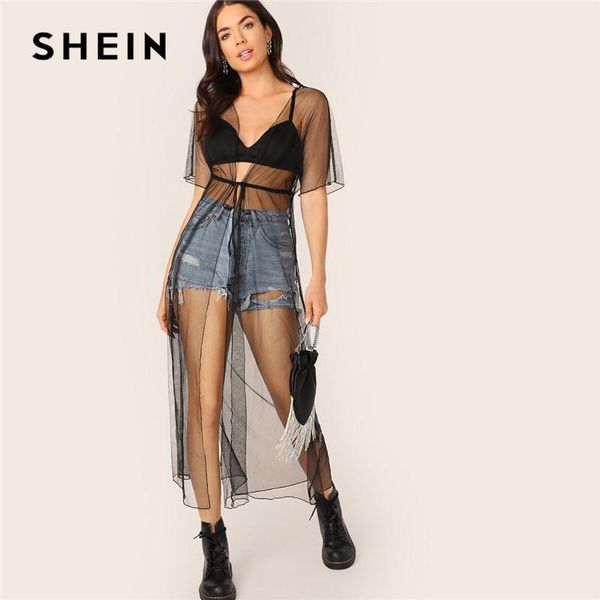 black tie waist sheer mesh kimono women casual longline cardigan summer short sleeve drawstring solid kimonos women's swimwear, White;black
black tie waist sheer mesh kimono women casual longline cardigan summer short sleeve drawstring solid kimonos women's swimwear, White;black