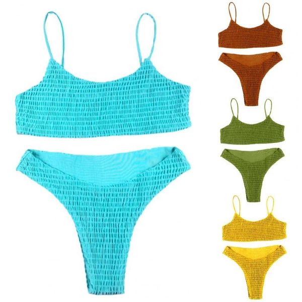 women's swimwear 2021 women bikini set low cut bra waist briefs two pieces solid color pleat bathing suit for summer, White;black
women's swimwear 2021 women bikini set low cut bra waist briefs two pieces solid color pleat bathing suit for summer, White;black