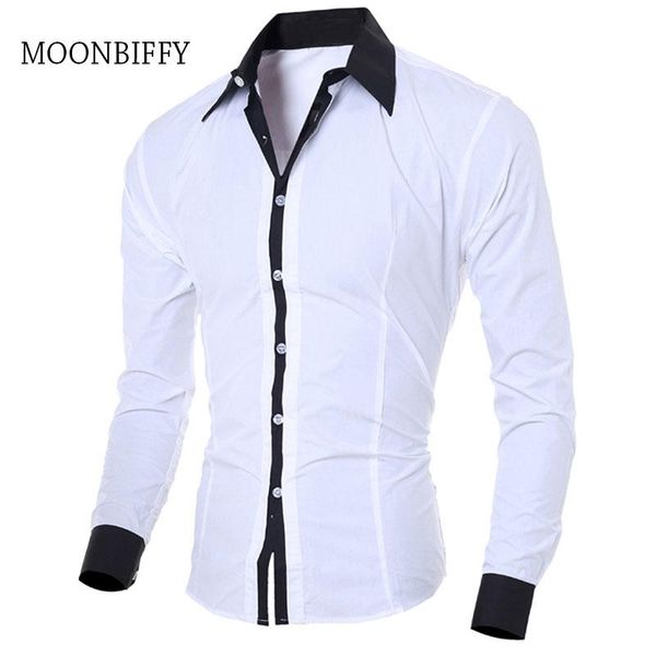 men's casual shirts fashion personality mens slim long-sleeved shirt blouse black white men style, White;black
men's casual shirts fashion personality mens slim long-sleeved shirt blouse black white men style, White;black