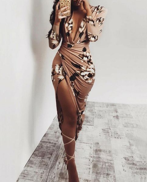 casual dresses ahvit floral print ruched party women dress deep v neck full sleeve bodycon front short back long wld0013, Black;gray
casual dresses ahvit floral print ruched party women dress deep v neck full sleeve bodycon front short back long wld0013, Black;gray