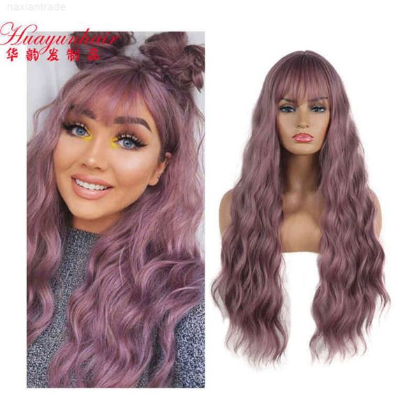 new wig women's long curly hair pink high temperature silk chemical fiber head cover, Black
new wig women's long curly hair pink high temperature silk chemical fiber head cover, Black